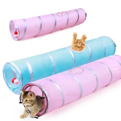 China Wholesale Pale Pink Color Stocked Blue Cat Cave Tunnel Tubes Bed Candy Pet Supplies for sale