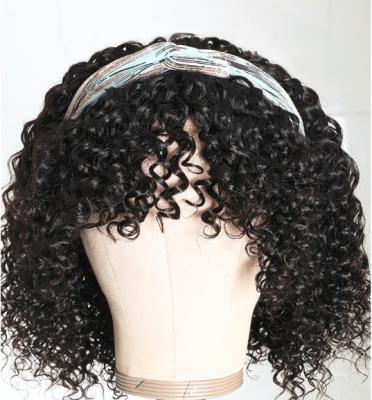 China Jerry Curl Curly Headband Wig With Bangs Free Beginner Friendly Hair Wigs With Various Kinds Of Hairstyles for sale