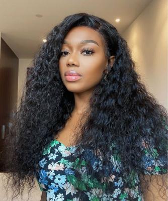 China 100% Sheer Virgin Hair Lace Front Wigs Brazilian Water Wave 5x5 Lace Closure Wig Vendors For Color Women Hair Wigs for sale