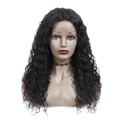 China Natural Black Water Wave 13x4 Lace Frontal Wigs Virgin Hair Wigs 150% Density For Black Women for sale