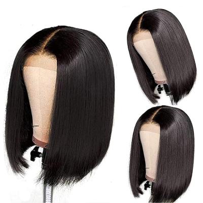 China Wholesale Brazilian Straight Lace Front Wigs Hair Short Bob Wigs Silky Straight Human Hair Bob Wig 13x4x1 For Color Women Natural Color for sale