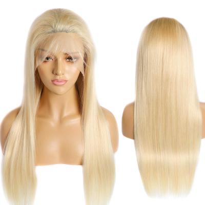 China Wholesale Premium Quality 13*1 #613 Silky Straight Wave Human Hair Wigs For Black Women Pre Plucked Transparent Lace Front Wig Brazilian Virgin Hair for sale