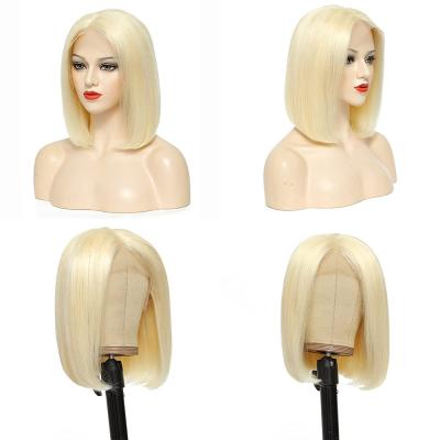 China Wholesale Blonde Lace Front Wigs Pre Plucked Bleached Bob Wig Human Hair 13X4 Silky Straight Wave Knots 150% Density 613 Lace Front Wig Human Hair for sale