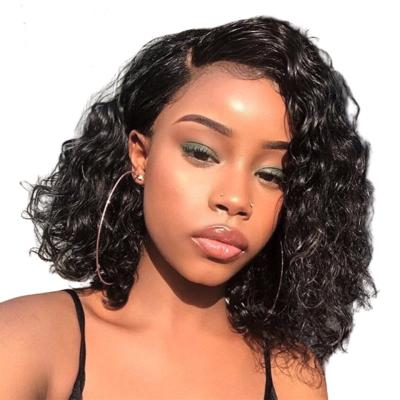 China Jerry Curl Short Curly Lace Wig Bob Cut Full Lace Wigs With Baby Hair Brazilian Virgin Hair Bob Curly Lace Front Human Hair Wig for sale