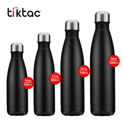 China Customized Sustainable Logo Promotional Cola Shape Stainless Steel School Clear Water Bottle for sale