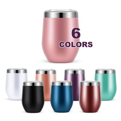 China Sustainable Wholesale 12oz Double Wall Insulated Vacuum Stainless Steel Stemless Black Wine Tumbler for sale