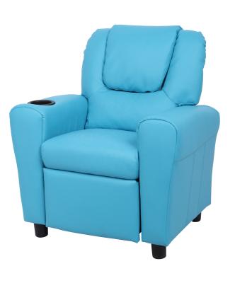 China Modern JINXUAN Kids Recliner Chair Upholstered Living Room Leather Sofa Blue Children PU Kids Furniture Chair for sale