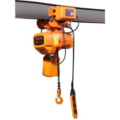 China HHBB lifting equipment 1 ton electric hoist electric chain hoist (signal speed / double speed) with electric trolley for sale