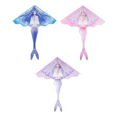 China Polyester 1.4m Mermaid  Design Kite wholesale, kites for adults easy to fly for sale