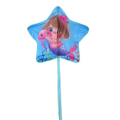 China Polyester Mermaid pattern Starfish Pentagram kite for wholesale, kites for adults easy to fly OEM Customized Logo Colour for sale