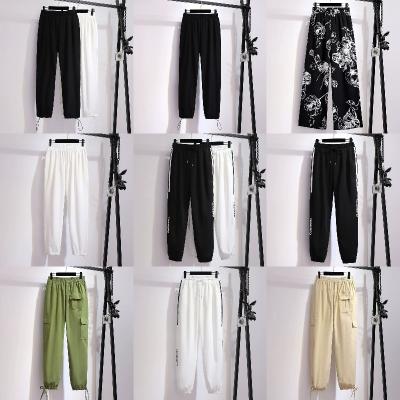 China New Anti-wrinkle Spring Love Embroidered Sports Pants Women's Drawstring High Waist Loose Casual Straight Wide Leg Pants for sale