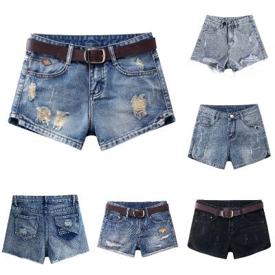 China QUICK DRY custom ladies jeans pants blue stretch denim women jeans skinny ripped shorts for sale