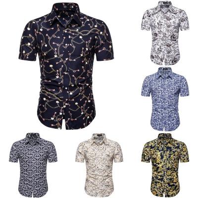 China Anti-pilling 2023 New Summer Wear Stretch Mens Hip Hop Shorts Print Mens Beach Hawaiian Shirts for sale