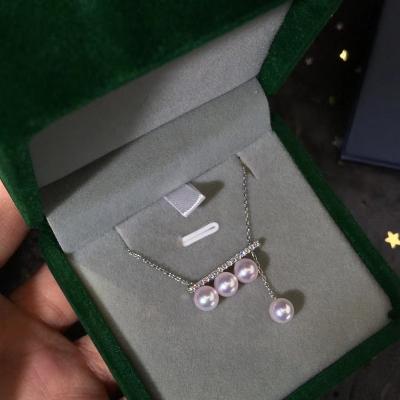 China Punk High quality fashion s925 sterling silver plated platinum line diamond pearl necklace women's wedding jewelry gift for sale