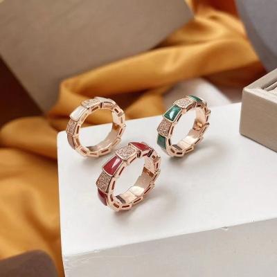 China Romantic High quality classic snake bone ring zircon senior agate fashion ring men and women jewelry accessories factory wholesale for sale