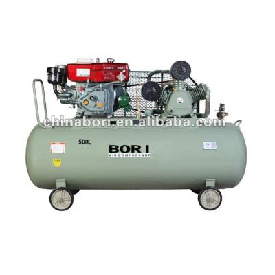 China Hot Sales Lubricated New Design Durable Heavy Duty 32cfm 10 Hp 500L 1.25 Mpa Diesel Air Compressor for sale