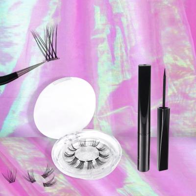 China Natural fluffy diy mixed long length grow segmented cluster grafting eyelash extensions magnetic clusters for sale