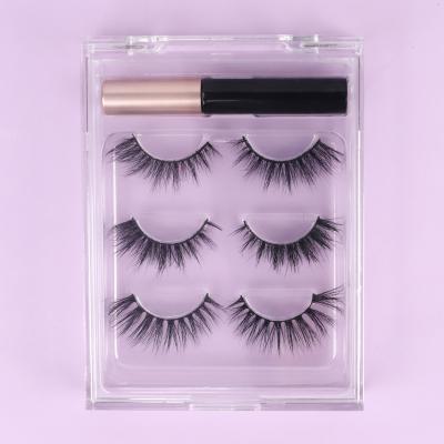 China BH86 mixed 25mm magnetic synthetic 3d eyelashes false mink eyelashes for sale