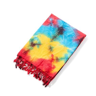 China Hypoallergenic Personalized Tie Dye Large Turkish Beach Towel 100*180cm for sale