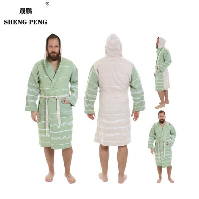 China QUICK DRY in Luxury Custom Made Towel Bath Robe Bleach Hotel Hoodie Cotton Turkish Quick Dry Bathrobe Running Long Long Robe for sale