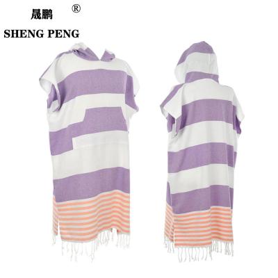 China Super Absorbent Free Shipping Swimming Turkish Surf Hypoallergenic Poncho Towel Change Coat Adult Hooded Soft Beach Long Robe for sale