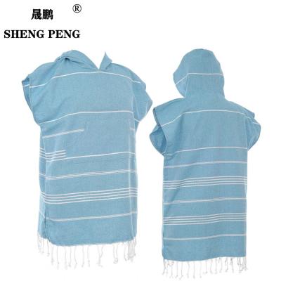 China Free Shipping Good Quality Organic Wind Hypoallergenic Cotton Baby Thickened For Adult Turkish Hooded Poncho Towel for sale