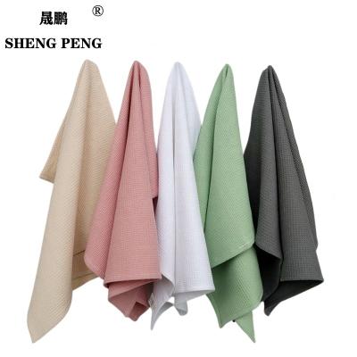 China SHENGPENG Child Safe LOGO Canvas Embroidered 100% Cotton Tea Towel Set Hanging Waffle Customized Printed Kitchen Towel for sale