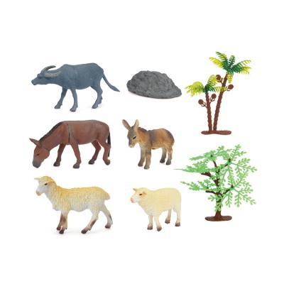 China Educative ; Best Quality And Price Environmental Friendly Plastic Interactive Play Farm Animal Set With Tree for sale