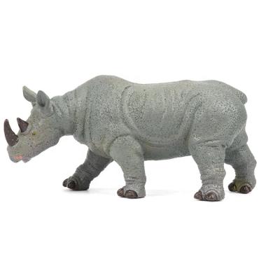 China Educative ; Interactive Soft Cotton Filling Rhino Molds Toy Shapes Plastic Animals for sale