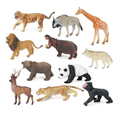 China Educative ; Hot Selling Factory Interactive Plastic High Cost Effective Simulation Forest Animal Toy Set for sale