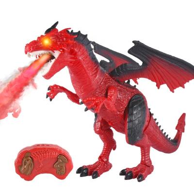 China Infrared Spray / Sound / Light Control Big Dinosaur Walking Plastic Battery Operated Toys for sale