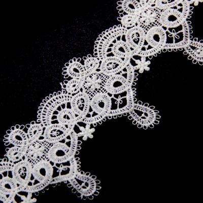 China Quality Guaranteed Appropriate Price Viable 7cm 100% Polyester Chemical Embroidery Beaded Bridal Lace Fabric for sale