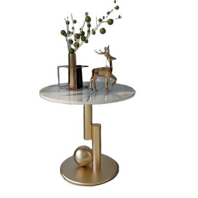 China (Height)Adjustable Luxury Gold Round Light Stainless Side Table for sale