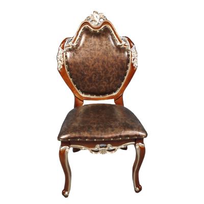 China Upholsted Classic Classic French Exquisite Soft Back Solid Wood Chair Leather Dining Chairs for sale