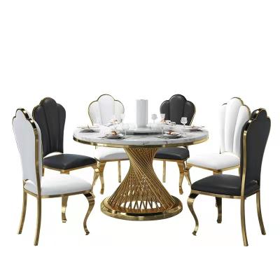 China Waterproof& Durable Dining Set Dining Time Customized Nordic Modern Dining Table Style Glass And Chair High Quality Tempered Glass Restaurant Metal for sale