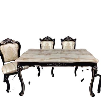 China EUROPEAN modern wooden dining table with dining table and marble chair set 4 or six chairs for sale