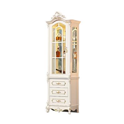 China Modern Single Door Furniture Display Rack White Home Wine Cabinet Wine Display Stand With Glass Door for sale