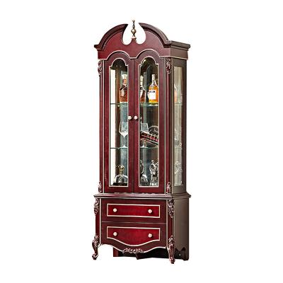 China Modern Made In China Luxury Classic Style Wine Glass Display Cabinet Showcase With 2 Doors for sale