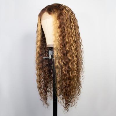 China Good Quality P4/27 Deep Wave Colored Wigs Hair Lace Front Curly Highlight Lace Front Wigs Vendor Best Selling for sale