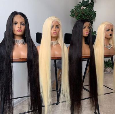 China Silky Straight Wave Cuticle Aligned Blonde Black And Blonde Brown Human Hair 613 Full Lace Wig Lace Front Wig for sale