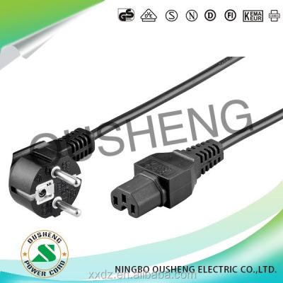 China CEE7/7 Schuko COMPUTER Plug to IEC 60320 European C15 Power Cord for sale