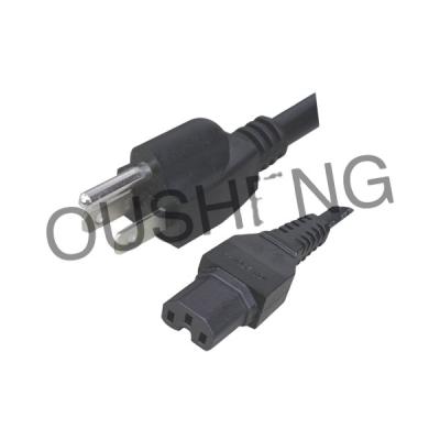 China Home Appliance NEMA 5-15P US Plug To IEC 60320 C15 Power Cord for sale