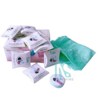 China Soft Comfortable Box Packed Compressed 100% Rayon Korea Nonwoven Magic Towel And Wipe for sale