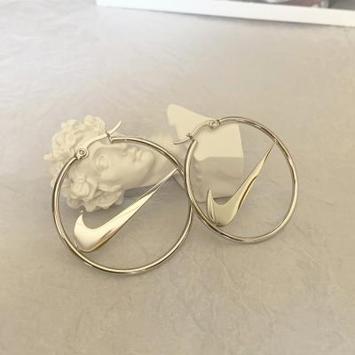 China Other Fashionable Gold Hip Hop Metal Ring Punk Big Earrings for sale