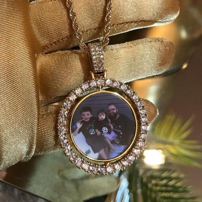 China Other Fashion Photo Pendant Zircon Personalized Customized Picture Necklace for sale