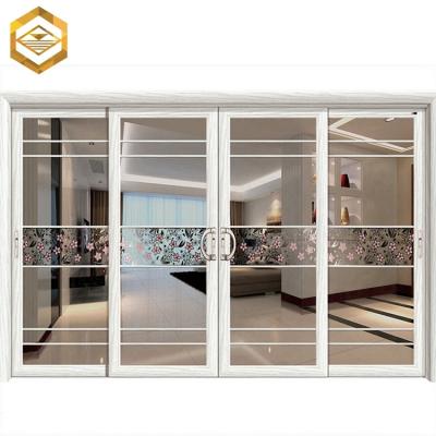 China Waterproof Aluminum Balcony Slide Fold Art Glass Door for sale