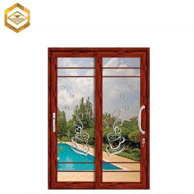 China Sliding Small Double House Design Grille Pattern Stained Glass Window for sale