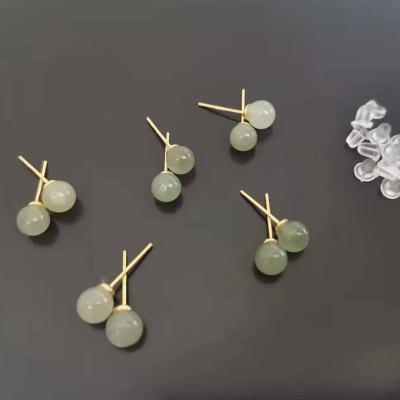 China Wholesale simple charm jade jade style seed bead earrings jewelry agate women earrings stones environmental friendly natural jade earrings for sale