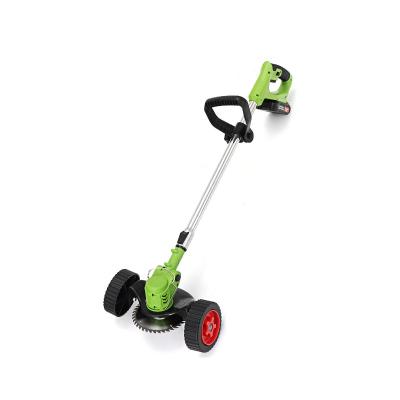 China 21V Grass Cordless Electric Lawn Mower Length Trimmer Adjustable Garden Pruning Cutter Tools with Double Wheel for Garden for sale