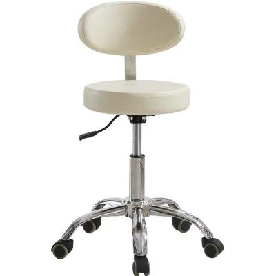 China Modern Beauty Salon Styling Chair Rolling Stool Adjustable Swivel Makeup Chair Salon Stool With Backrest for sale